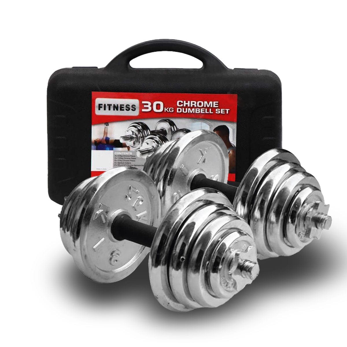 3okg chrome 30kg Adjustable Chrome dumbbell Set - Image 1